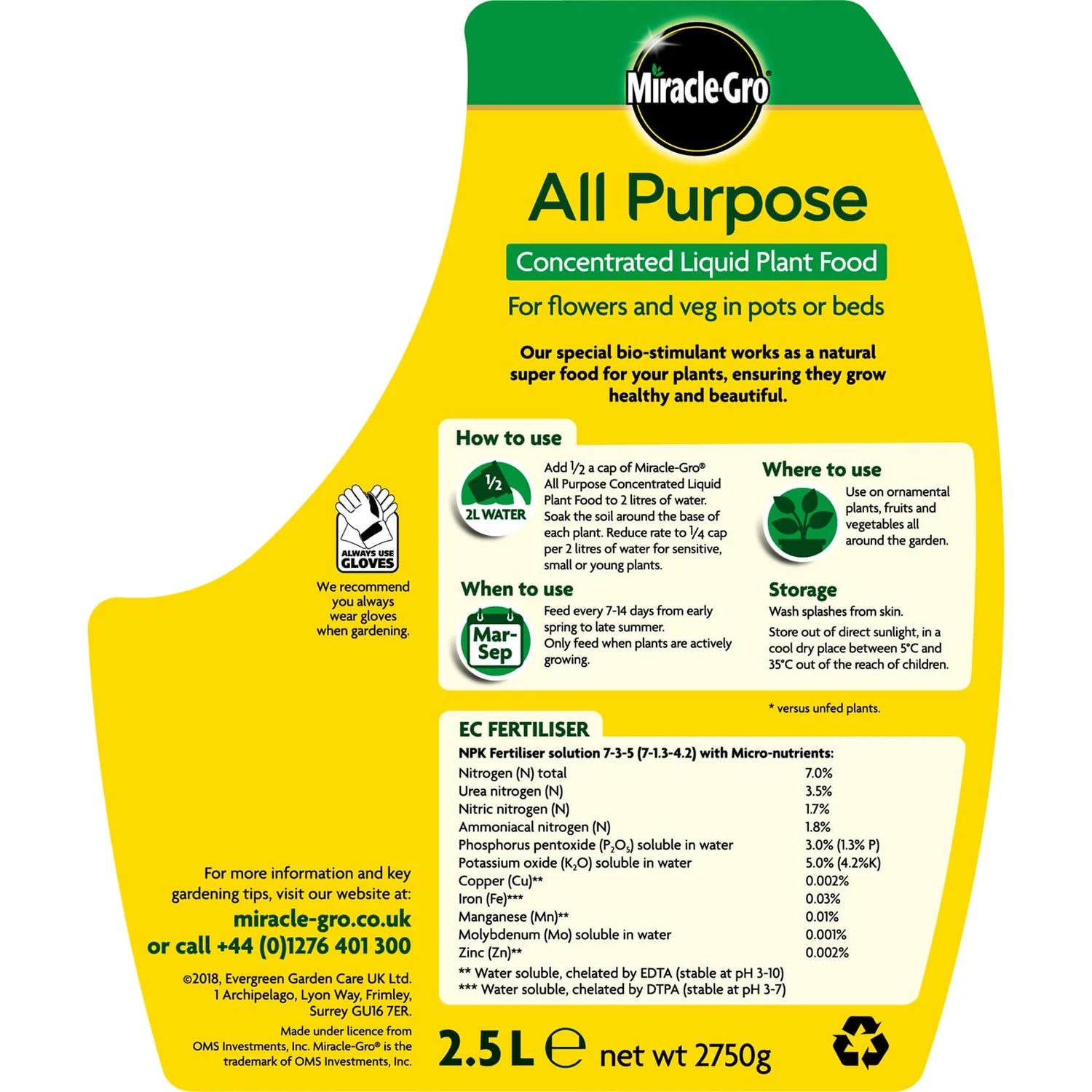 Miracle-Gro All Purpose Concentrated Liquid Plant Food - 2.5L 4 Miracle-Gro All Purpose Concentrated Liquid Plant Food - 2.5L - Image 4