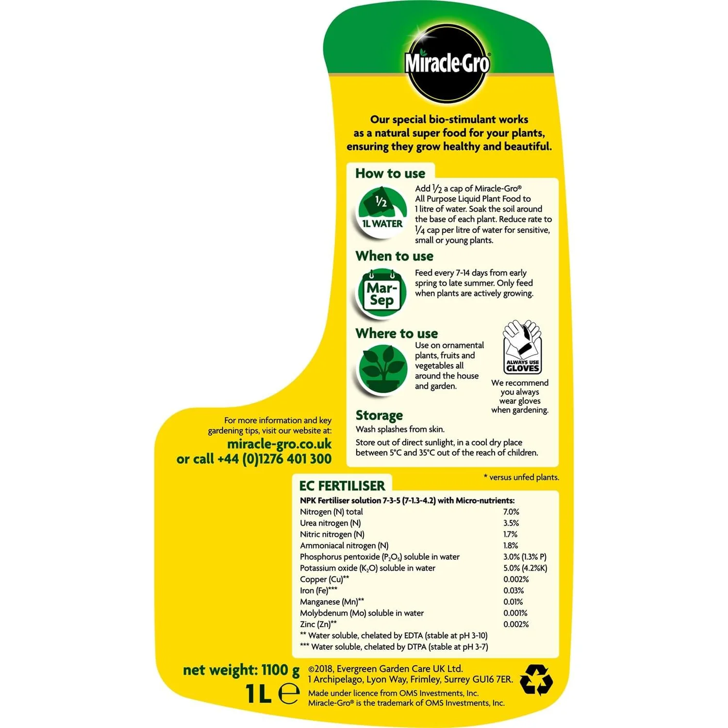 Miracle-Gro All Purpose Concentrated Liquid Plant Food - 1L 2 Miracle-Gro All Purpose Concentrated Liquid Plant Food - 1L - Image 2