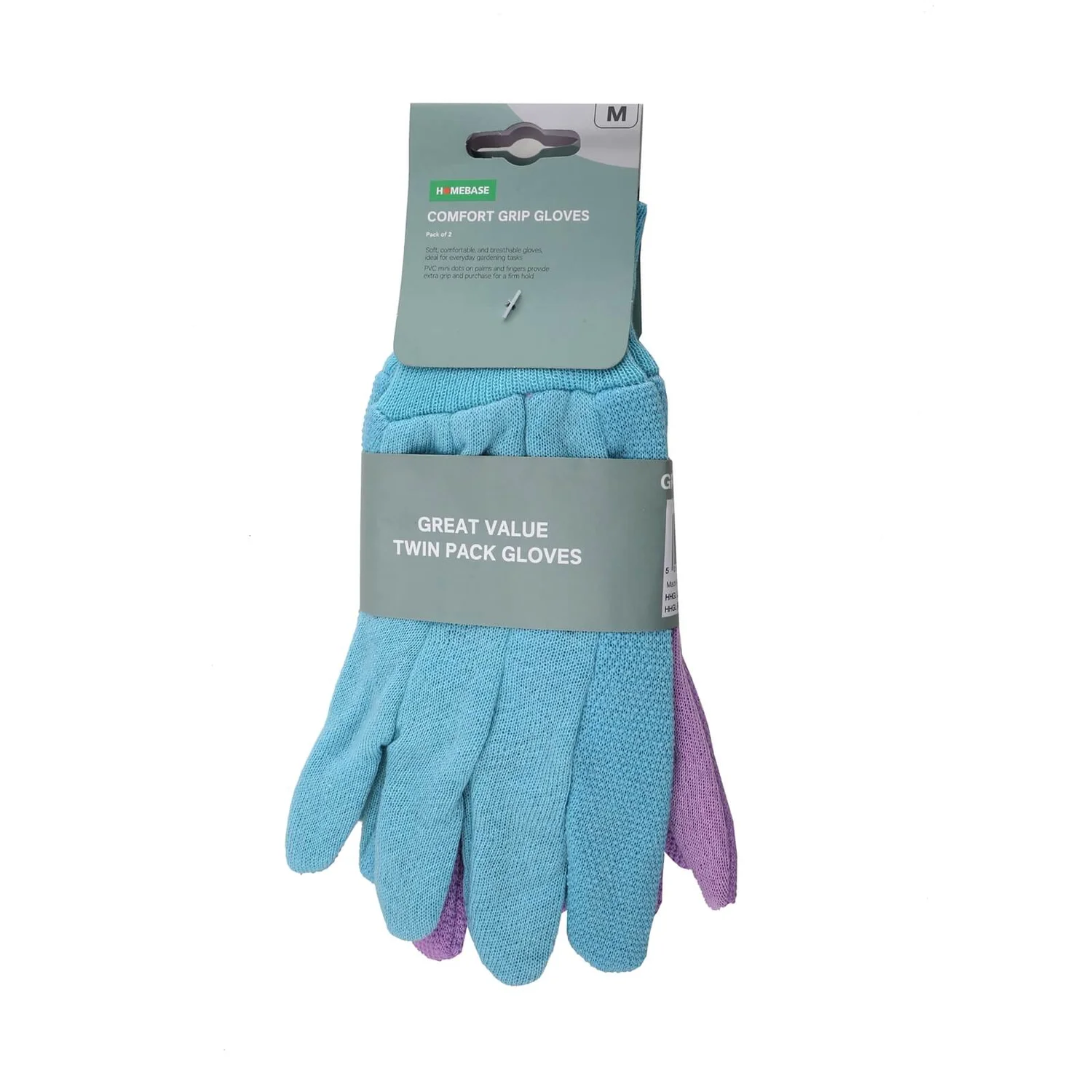 Homebase Comfy Grip Gloves - 2 Pack - Medium 1 Homebase Comfy Grip Gloves - 2 Pack - Medium