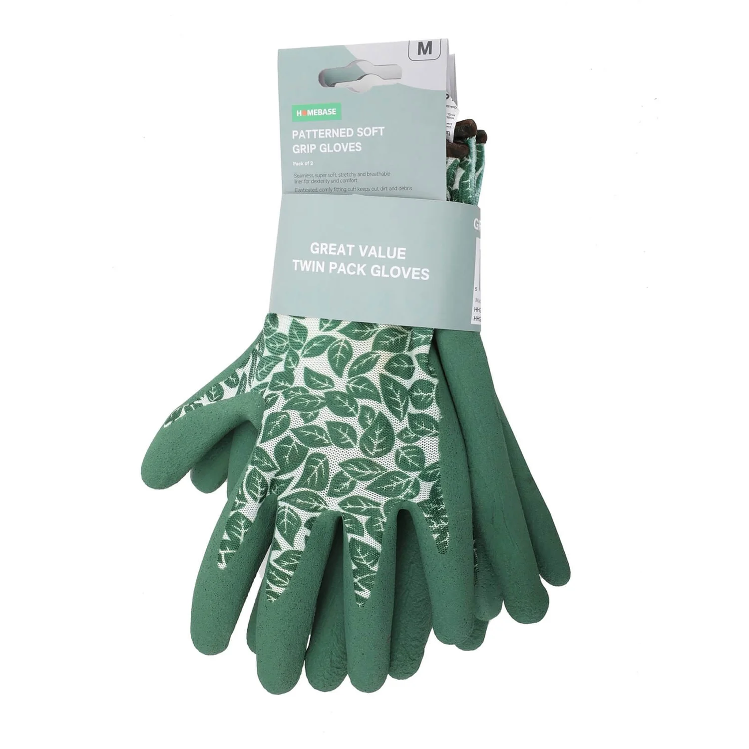 Homebase Patterned Soft Grip Gardening Gloves - 2 Pack - Medium 1 Homebase Patterned Soft Grip Gardening Gloves - 2 Pack - Medium