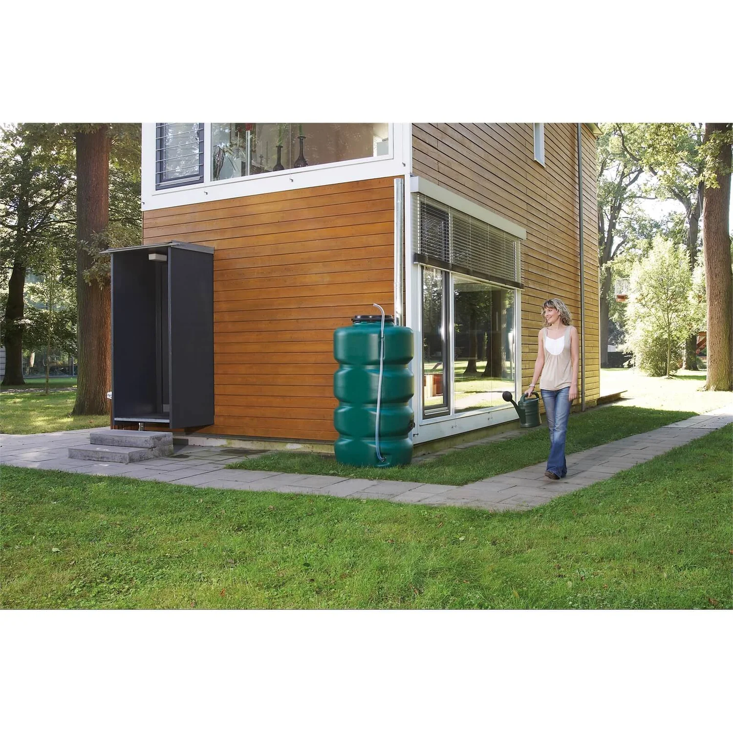 Garantia Garden Water Tank-Set - 2000L - Green 2 Garantia Garden Water Tank-Set - 2000L - Green - Image 2