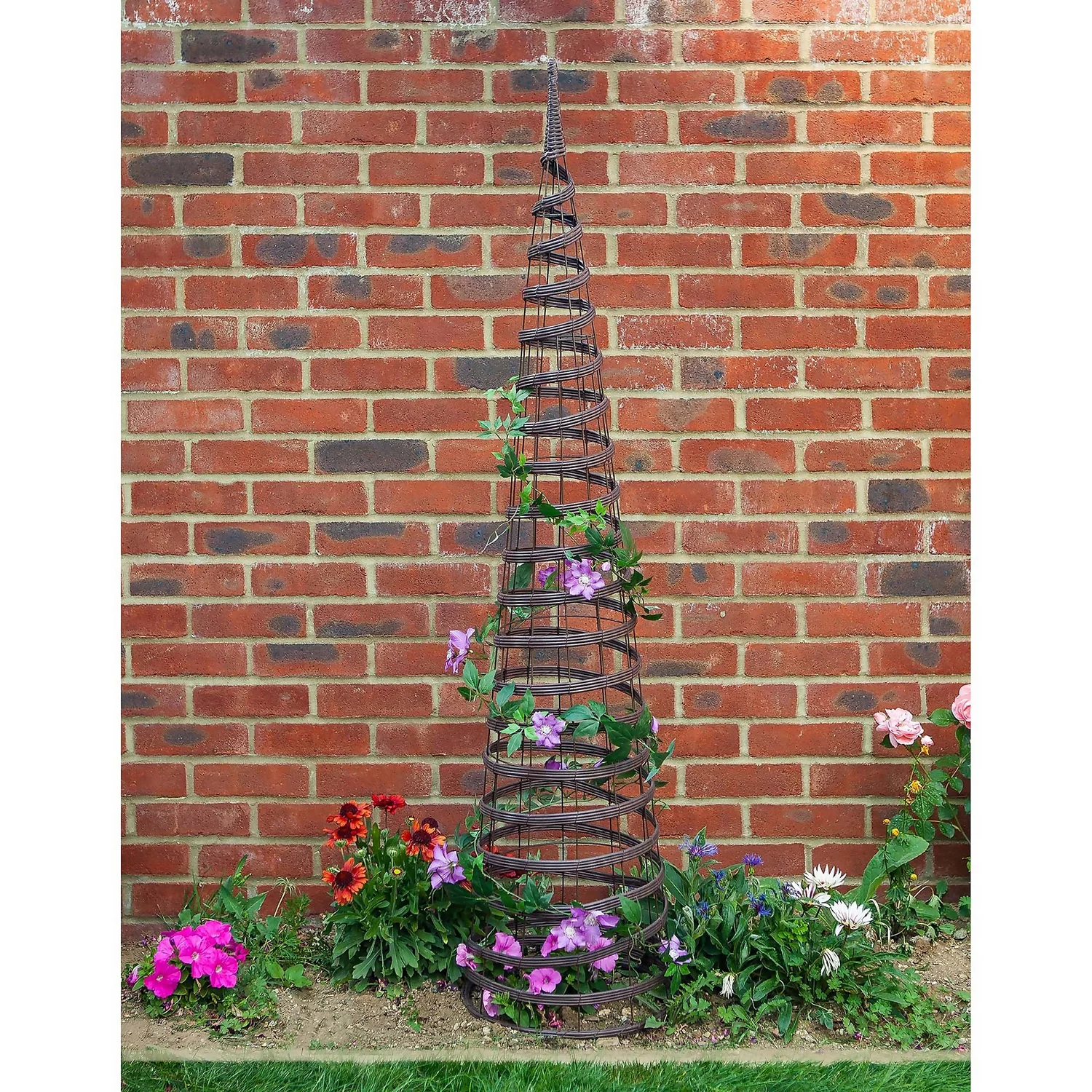 Smart Garden Faux Rattan Obelisk - Chestnut 2 Smart Garden Faux Rattan Obelisk - Chestnut - Image 2