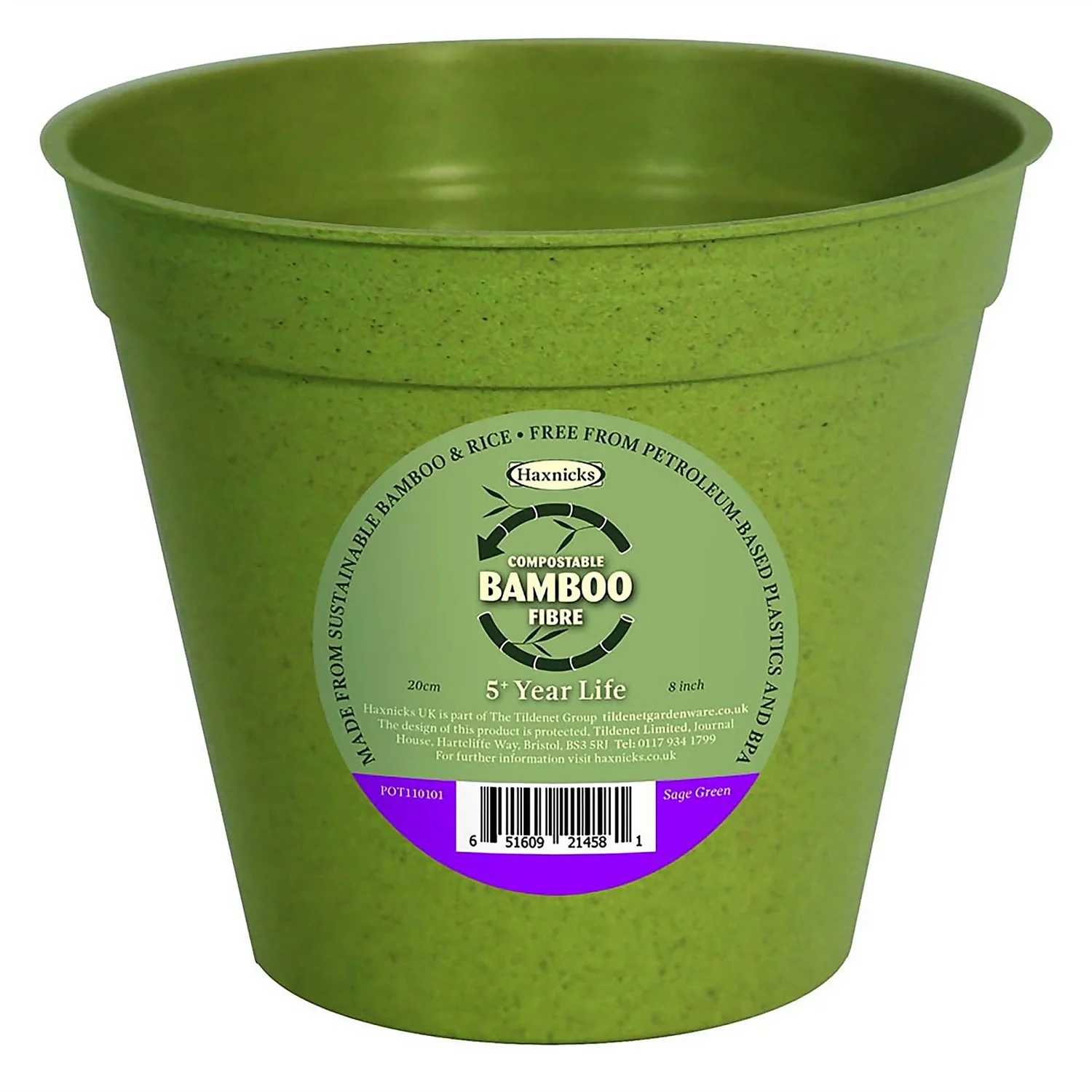 8in Bamboo Pot Single Sage Green 1 8in Bamboo Pot Single Sage Green
