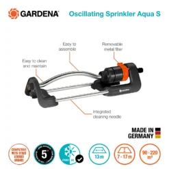 GARDENA Oscillating Sprinkler Aqua S 8 GARDENA Oscillating Sprinkler Aqua S -Garden Care Shop 13043399 1354907564242398
