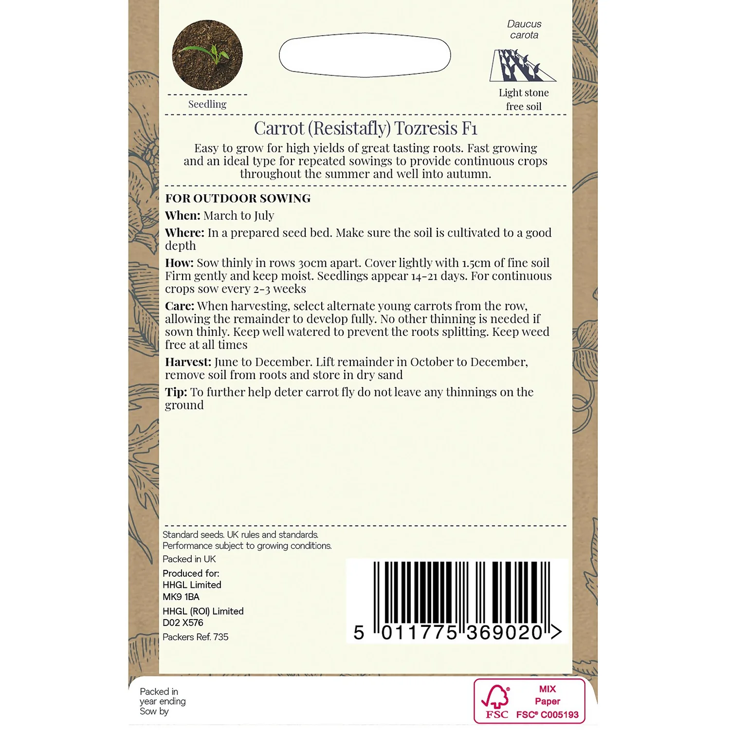 Country Living Carrot Resistafly Tozresis F1 Seeds 2 Country Living Carrot Resistafly Tozresis F1 Seeds - Image 2