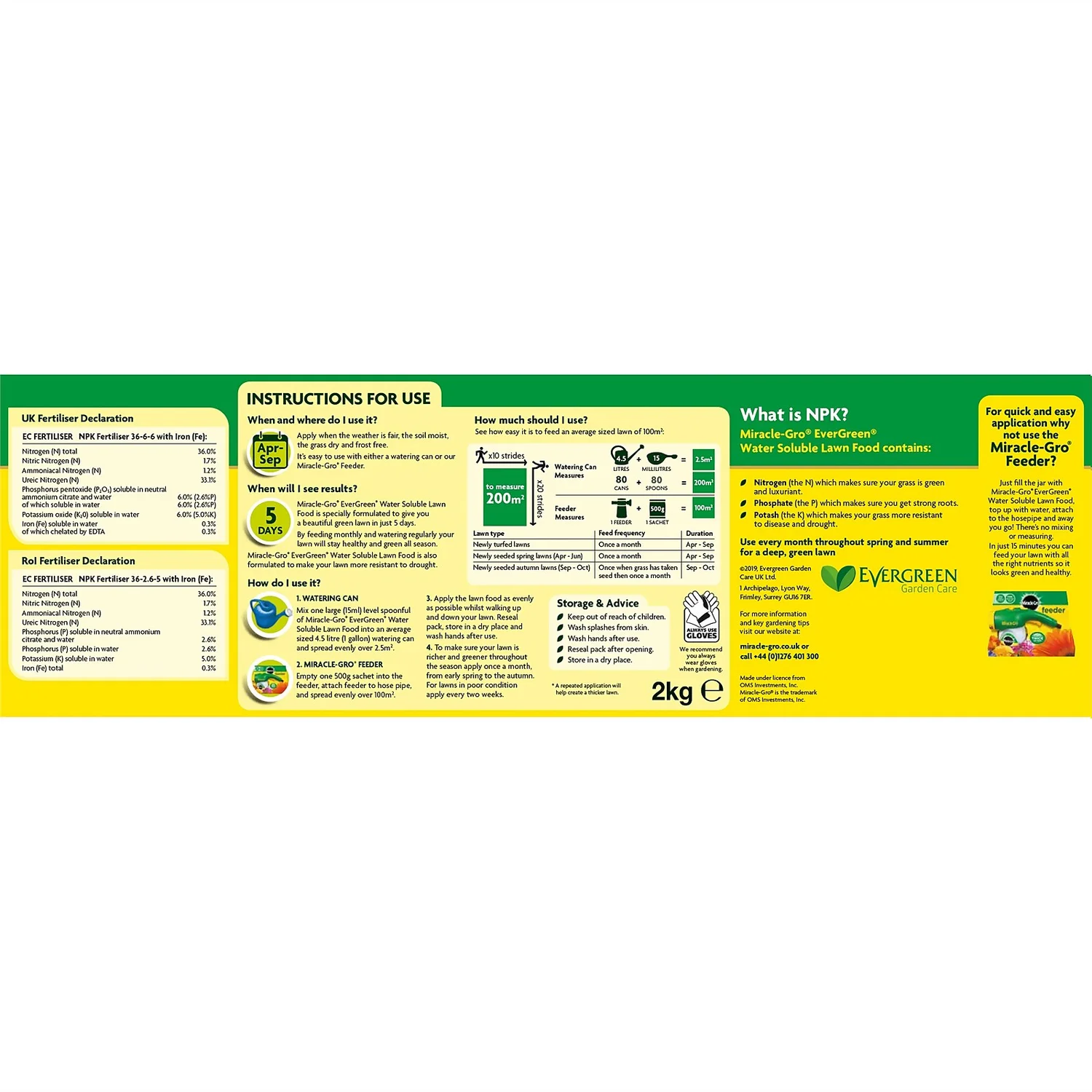 Miracle-Gro EverGreen Water Soluble Lawn Food - 400m² 2 Miracle-Gro EverGreen Water Soluble Lawn Food - 400m² - Image 2
