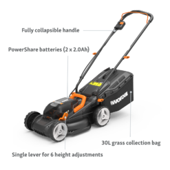 Worx 40V WG779E.2 Cordless Lawn Mower - 34cm -Garden Care Shop 13326411 1834944645706683