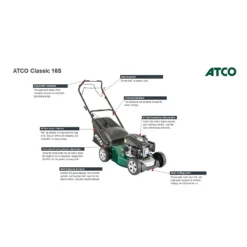 Atco 123ccc Classic 16S Petrol Lawn Mower - 41cm -Garden Care Shop 13483563 1084929328984659