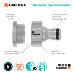 GARDENA Threaded Tap Hose Pipe Connector 8 GARDENA Threaded Tap Hose Pipe Connector -Garden Care Shop 13489625 4274920779907963