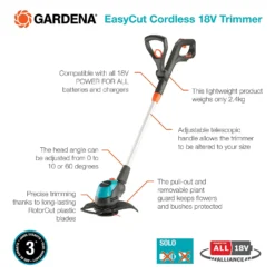 GARDENA EasyCut Cordless 18V Grass Trimmer -Garden Care Shop 13524830 8114936346365854