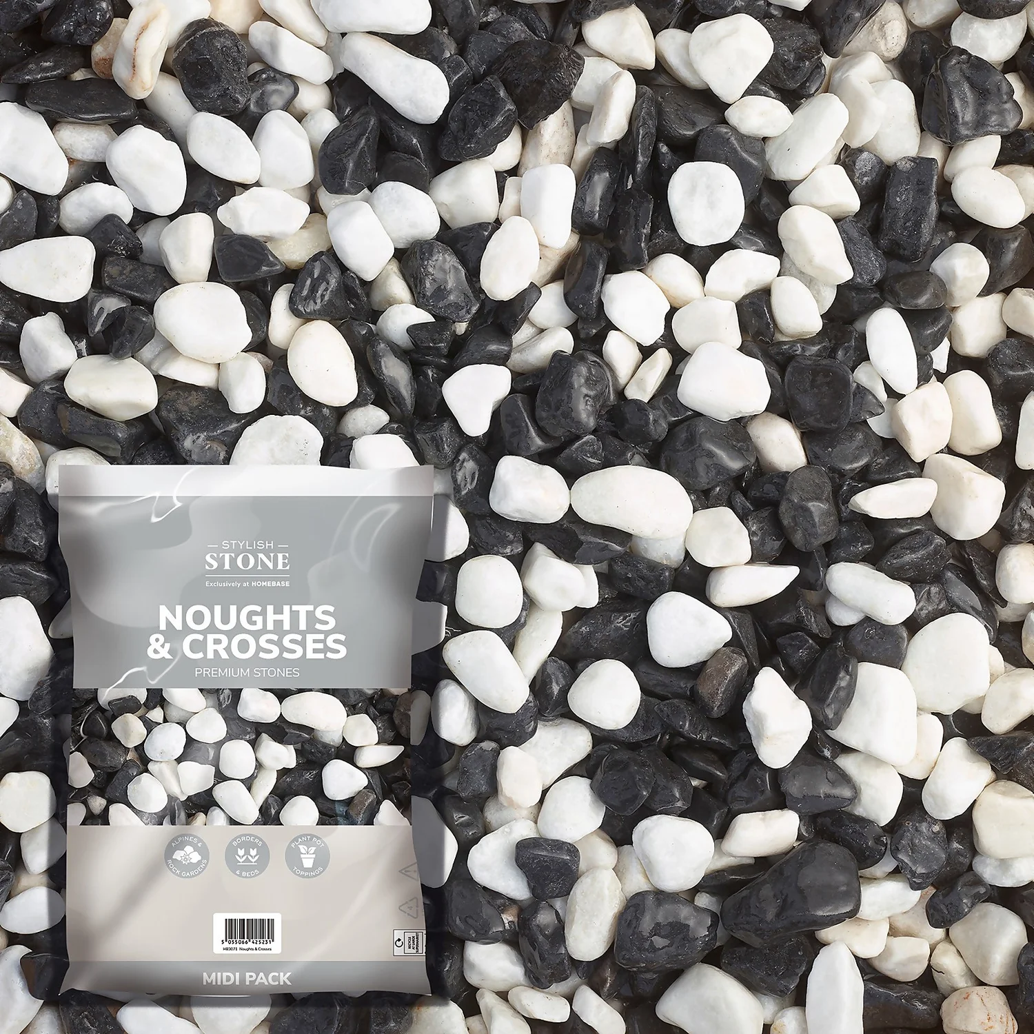 Stylish Stone Noughts & Crosses Decorative Pebbles Midi Bag 1 Stylish Stone Noughts & Crosses Decorative Pebbles Midi Bag