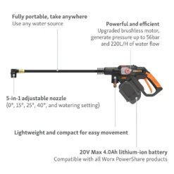 Worx Nitro Brushless Hydroshot Cordless Pressure Washer 10 Worx Nitro Brushless Hydroshot Cordless Pressure Washer -Garden Care Shop 14537894 6565044395731637